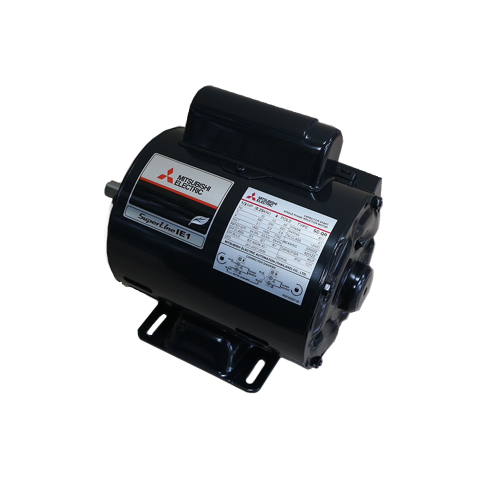 มอเตอร์ รุ่น SC-QR 1/4แรงม้า 4โพล IP20 ระบบไฟ 1เฟส 2สาย 220โวลท์