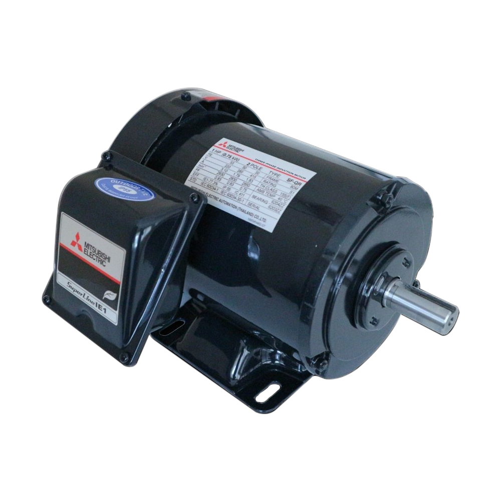 มอเตอร์ รุ่น SF-QR 1แรงม้า 4โพล IP44 ระบบไฟ 3เฟส 3สาย 220/380โวลท์