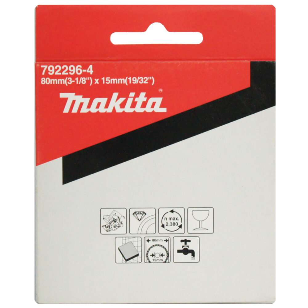 792296-4 ใบเพชร แบบเรียบ ตัดกระจก ขนาด 3.1/8นิ้ว 80x0.8x4x15x-มิลลิเมตร (สีเงิน)