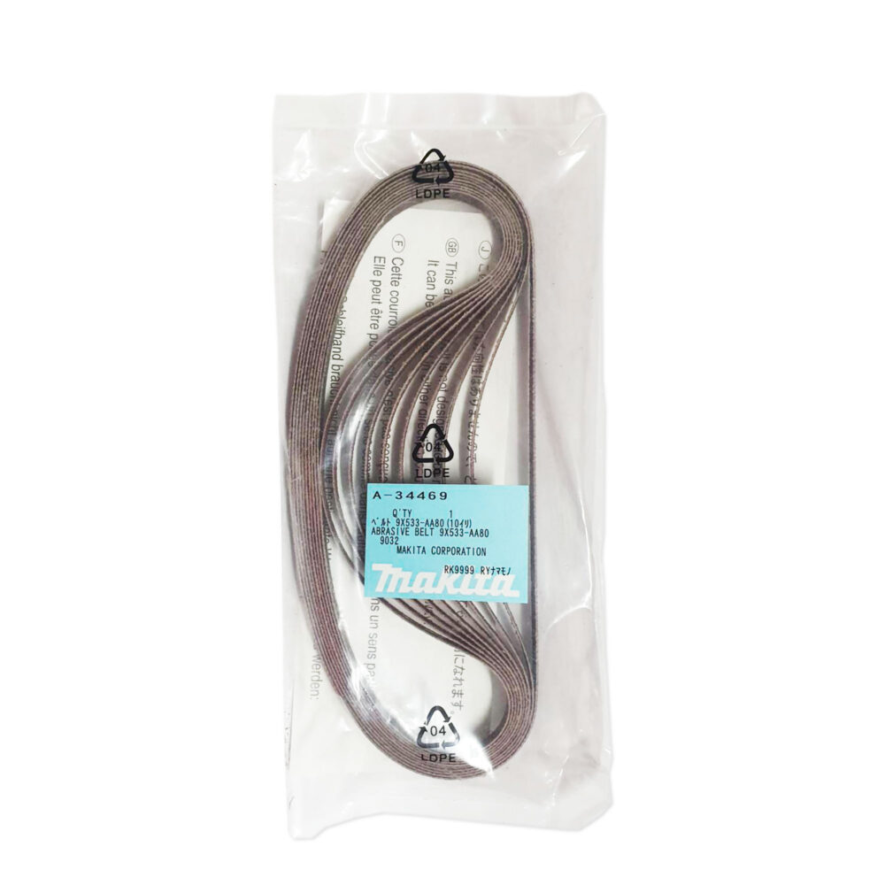 A-34469 กระดาษทรายสายพาน #A80 9x533mm 9032