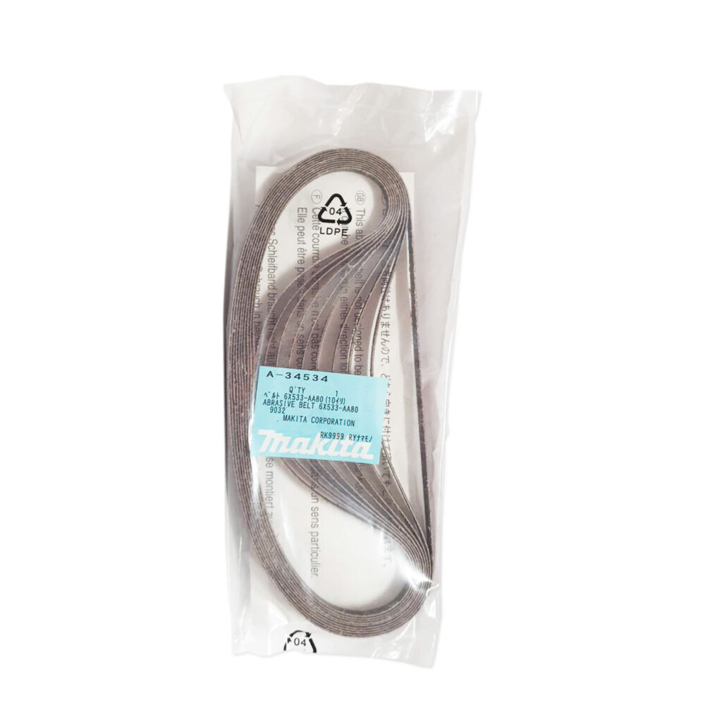 A-34534 กระดาษทรายสายพาน #A80 6x533mm 9032
