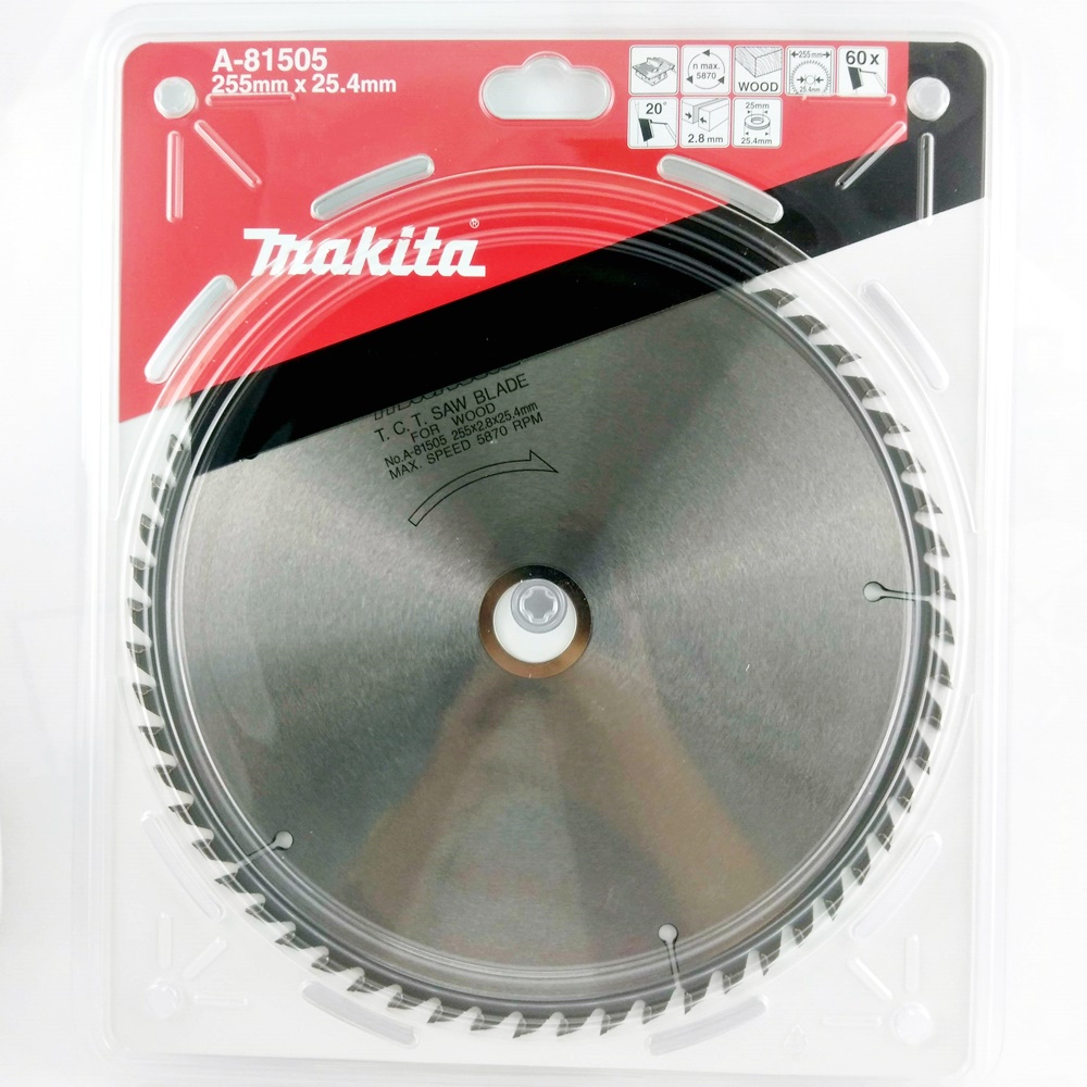 A-81505 ใบเลื่อยวงเดือน TCT 255x25.4x60T (ตัดไม้)