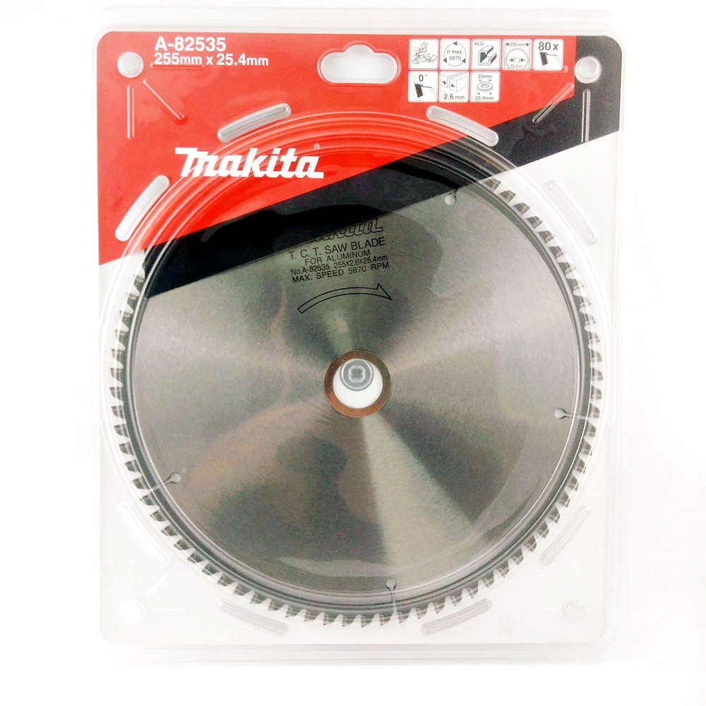 A-82535  ใบเลื่อยวงเดือน TCT 255x25.4x80T (ตัดมิเนียม)