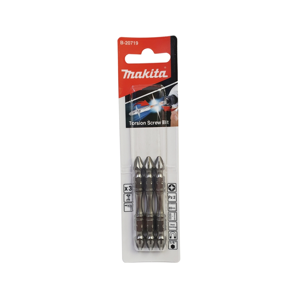 B-20719 ดอกไขควง 2 ด้าน Silver Torsion PZ2x65mm MZ