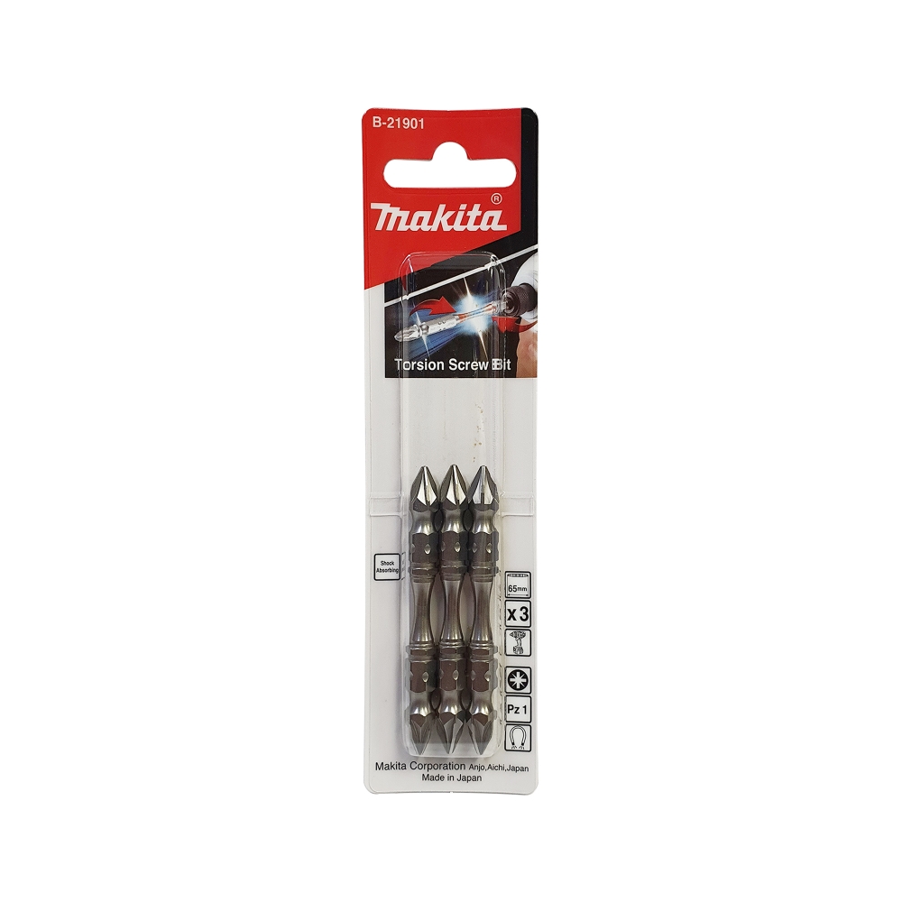 B-21901 ดอกไขควง 2 ด้าน Silver Torsion PZ1x65mm MZ