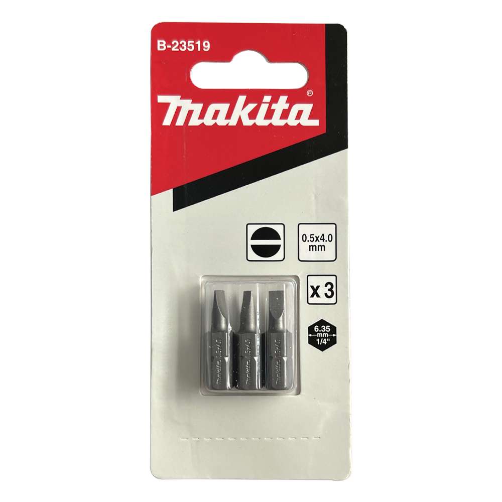 B-23519 Screw Bit Blister C-Form SL0.5x4.0x25 (3Pcs/Set)