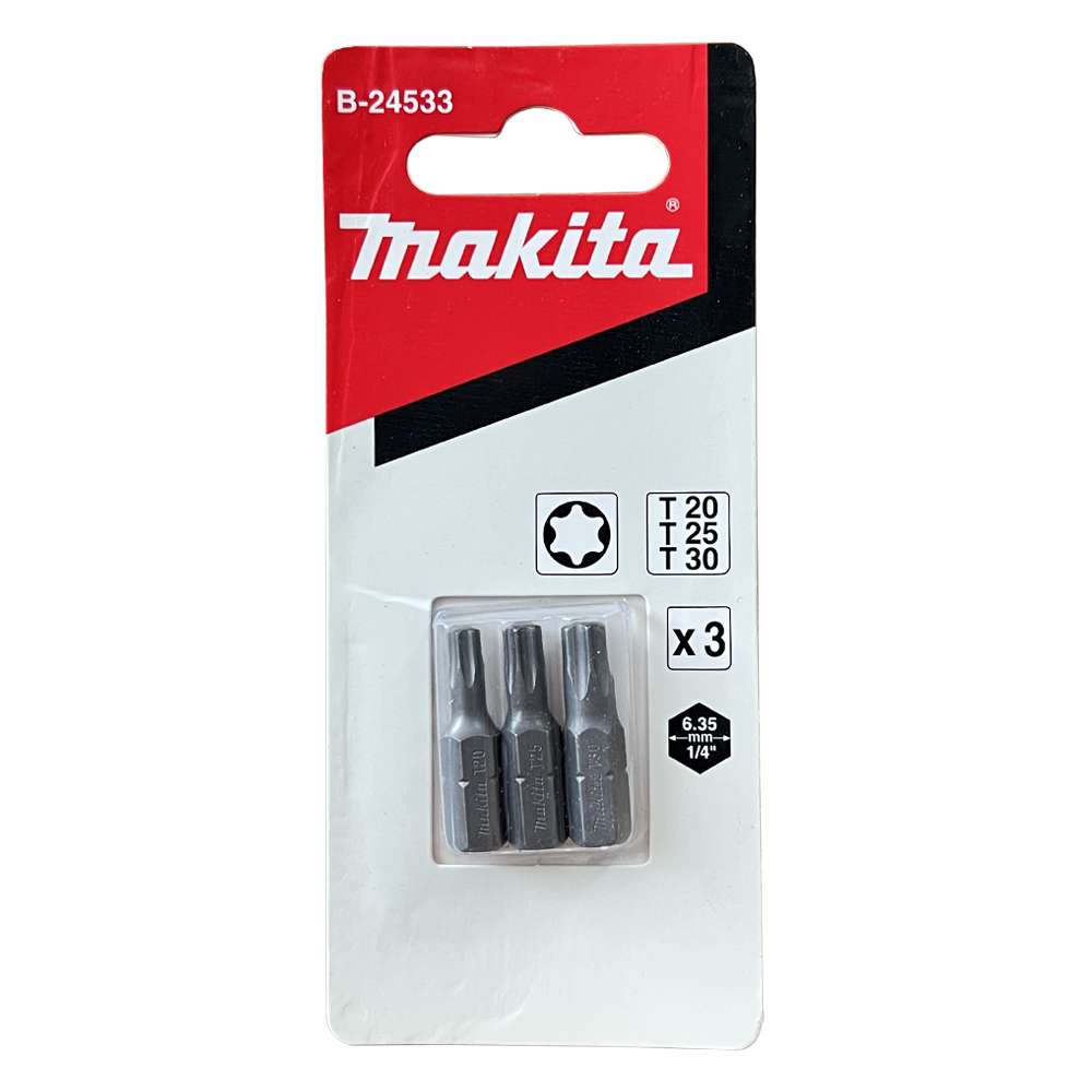 B-24533 Screw Bit Blister C-Form T20,T25,T30x25 (3Pcs/Set)