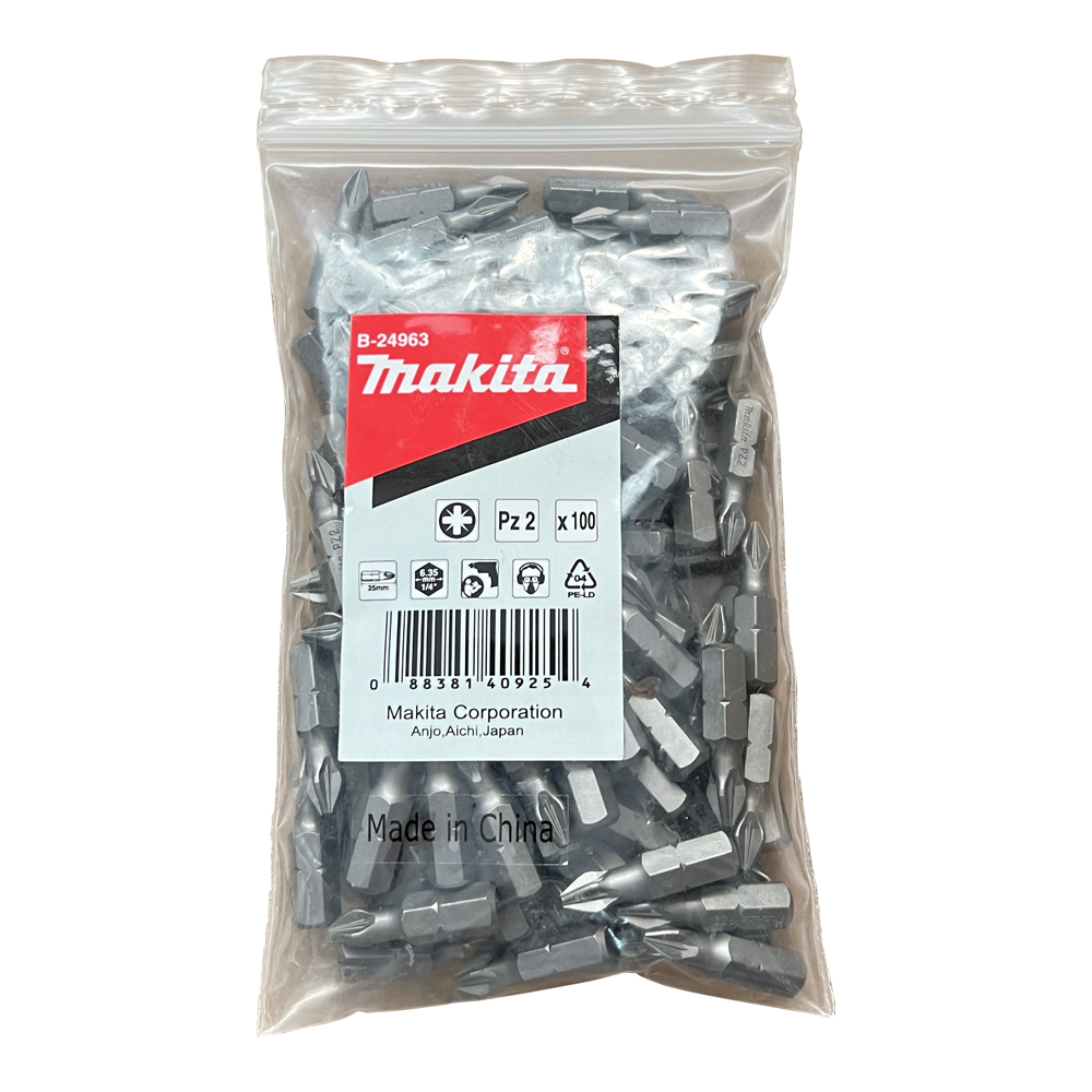 B-24963 Screw Bit Set C-Form PZ2x25mm (100Pcs/Set)