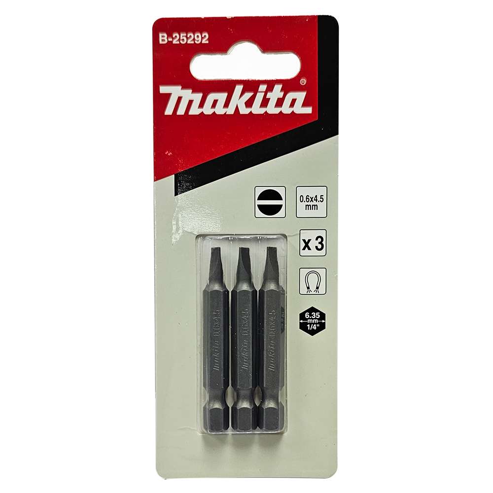 B-25292 Screw Bit Blister Set SL0.6x4.5x50mm E-Form (MZ) (3Pcs/Set) Taiwan S9