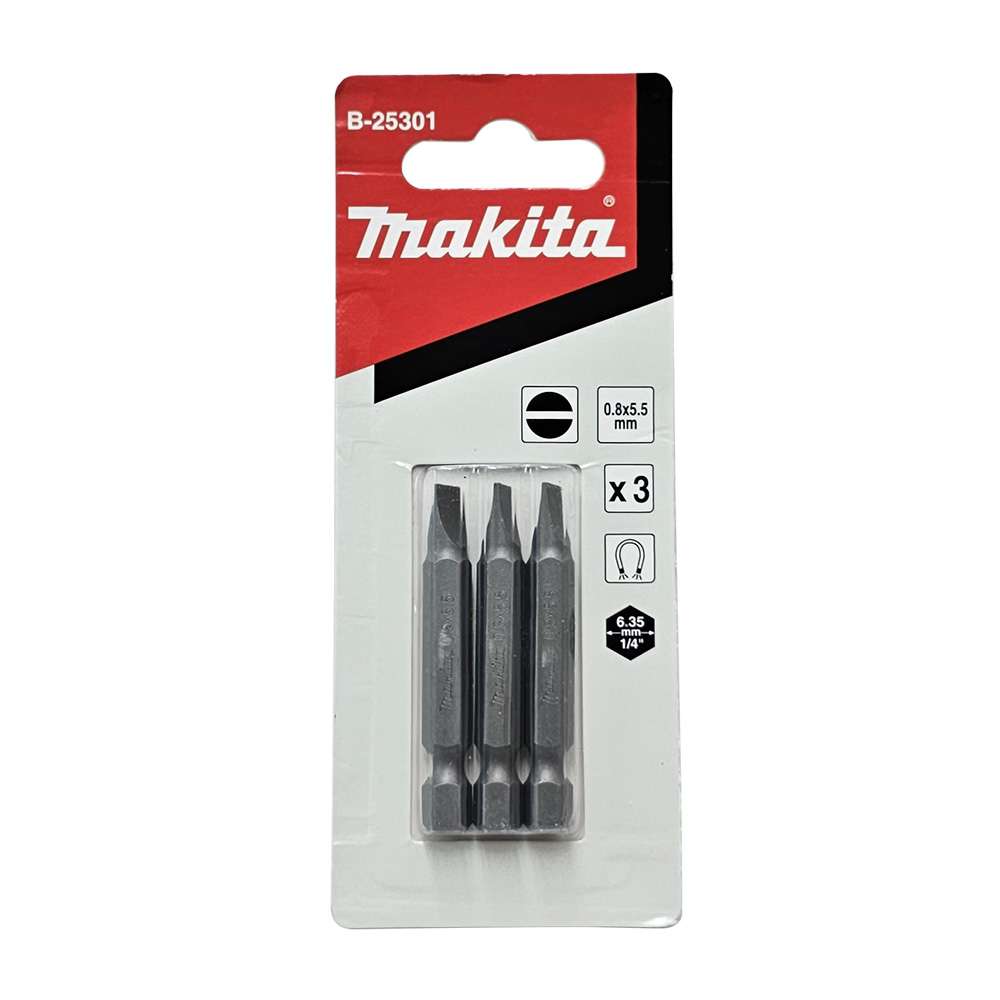 B-25301 Screw Bit Blister Set SL0.8x5.5x50mm E-Form (MZ) (3Pcs/Set) Taiwan S10