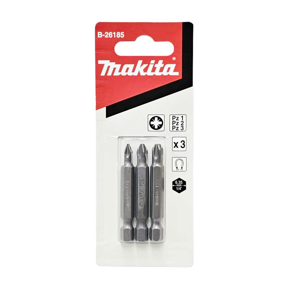 B-26185 Screw Bit Blister Set E-Form (MZ) PZ1,PZ2,PZ3x50 (3Pcs/Set)