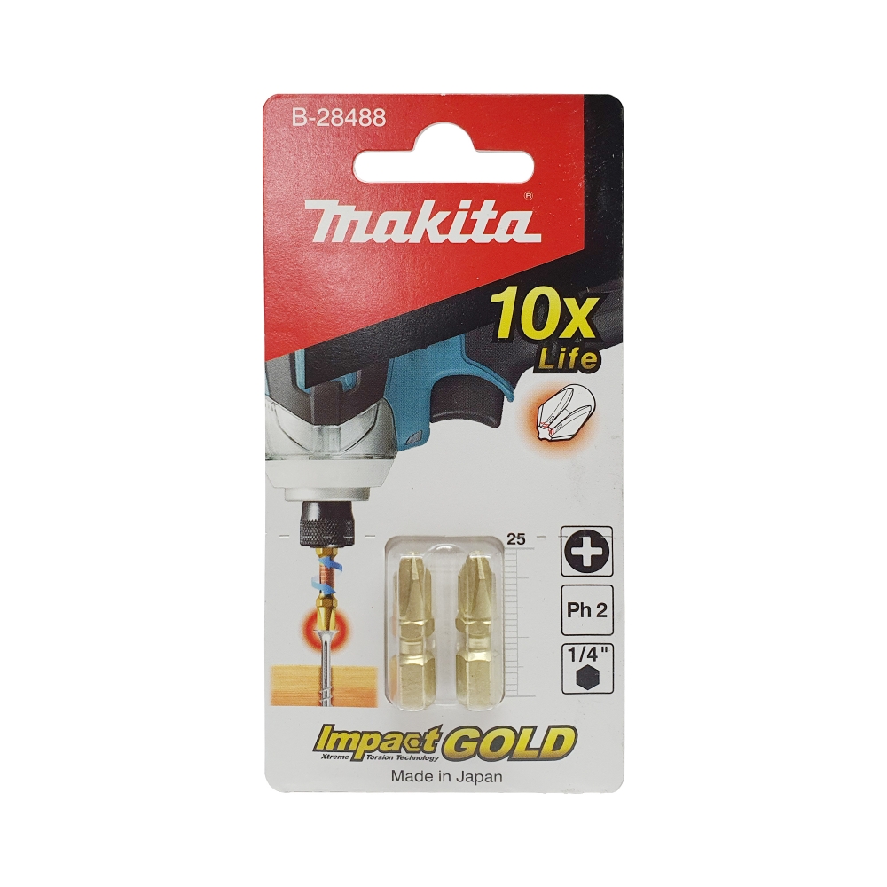 B-28488 ดอกไขควง C-Form Impact Gold Torsion PH2 x 25mm Grip