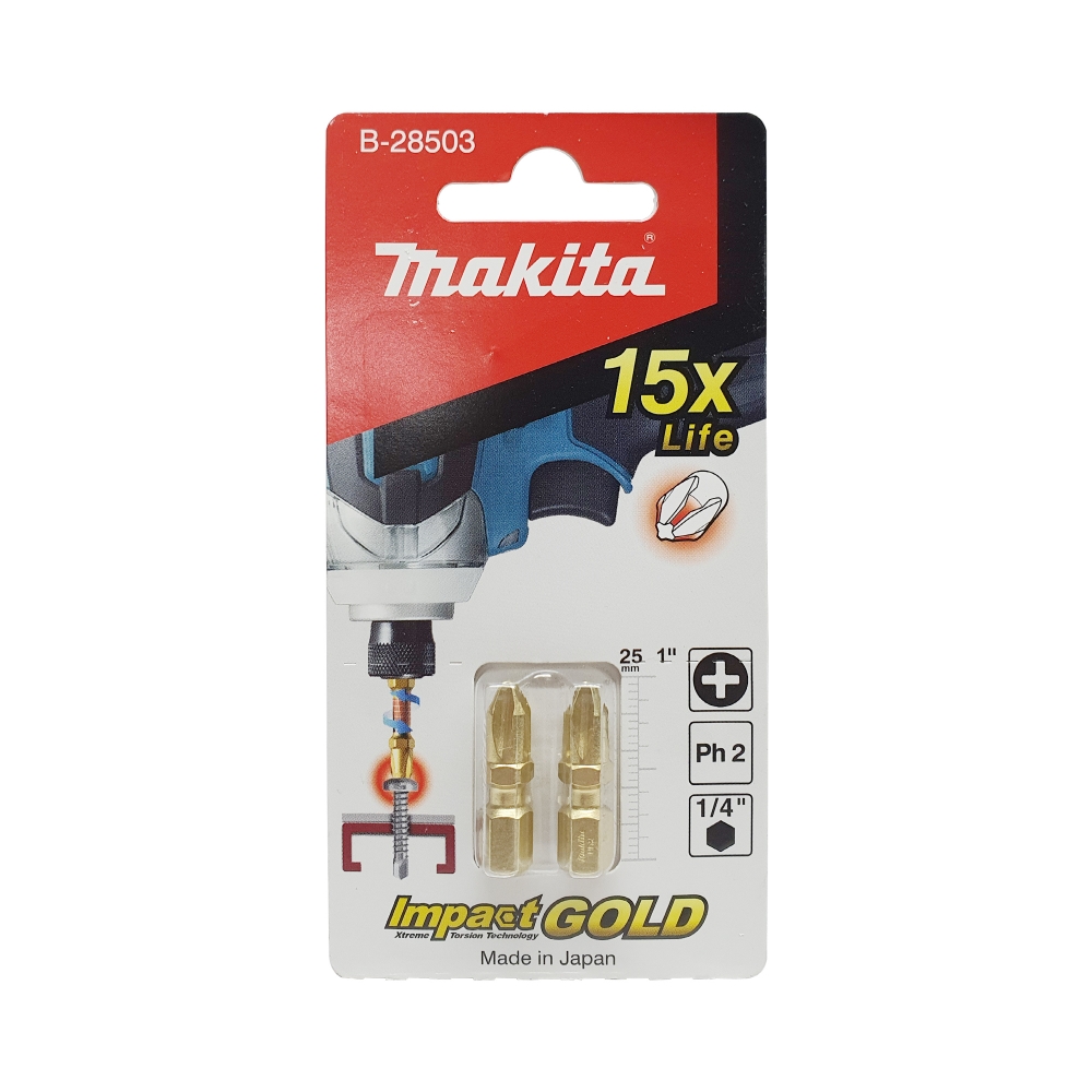 B-28503 ดอกไขควง C-Form Impact Gold Torsion PH2 x 25mm Enduro