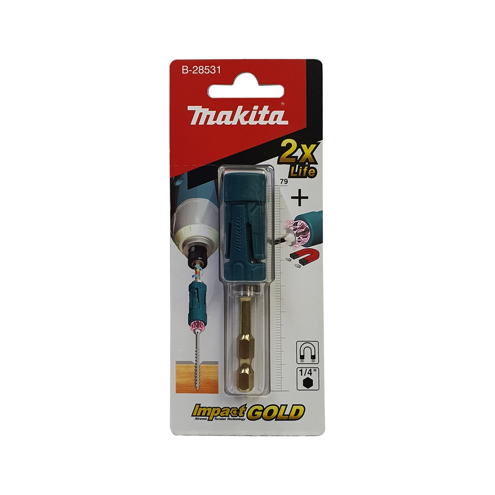 B-28531 แกนแม่เหล็กจับดอก Impact Gold พร้อมแม่เหล็กดูด 2Xlife 79 mm MZ