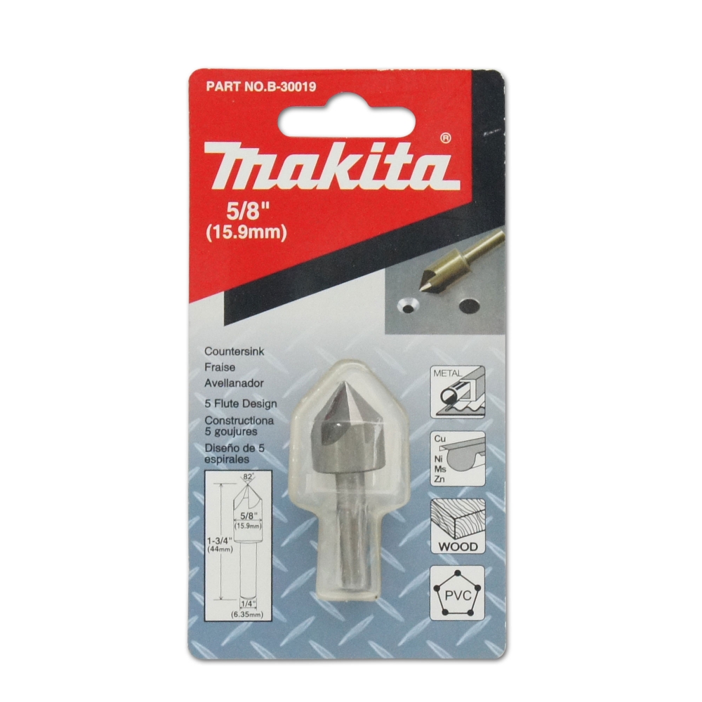B-30019 ดอก Countersink 5/8"x1-3/4" 5 คม 82 องศา