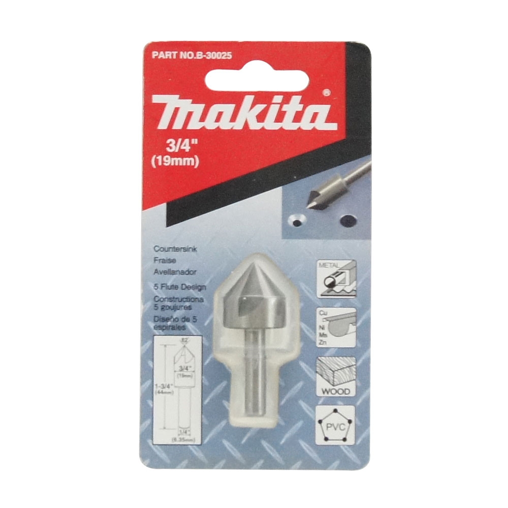 B-30025 ดอก Countersink 3/4"x1-3/4" 5 คม 82 องศา