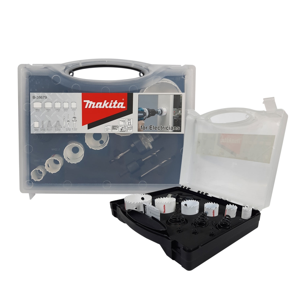 B-38679 โฮลซอเจาะเหล็กแผ่น 6 ตัวชุด MAKITA สำหรับงานไฟฟ้า