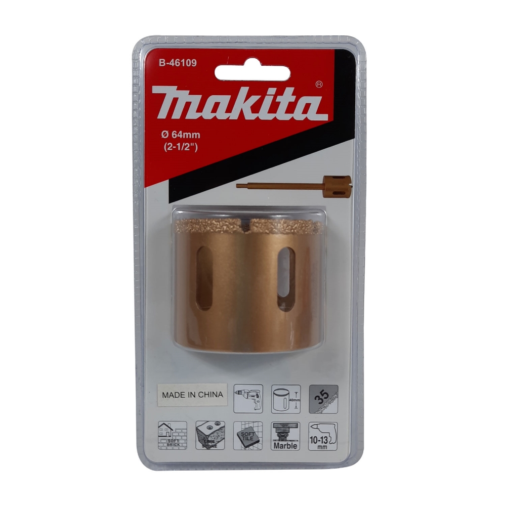 B-46109 โฮลซอเจาะกระเบื้องเพชร Vacuum Brazed 64x40mm