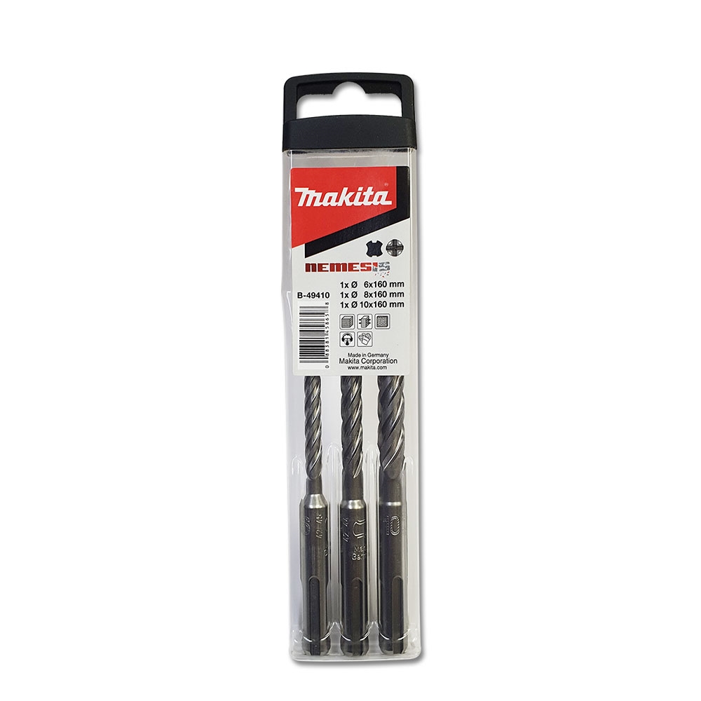 B-49410 ชุดดอกสว่าน MAKITA  Nemesis SDS 3 ดอก 6,8,10x160mm