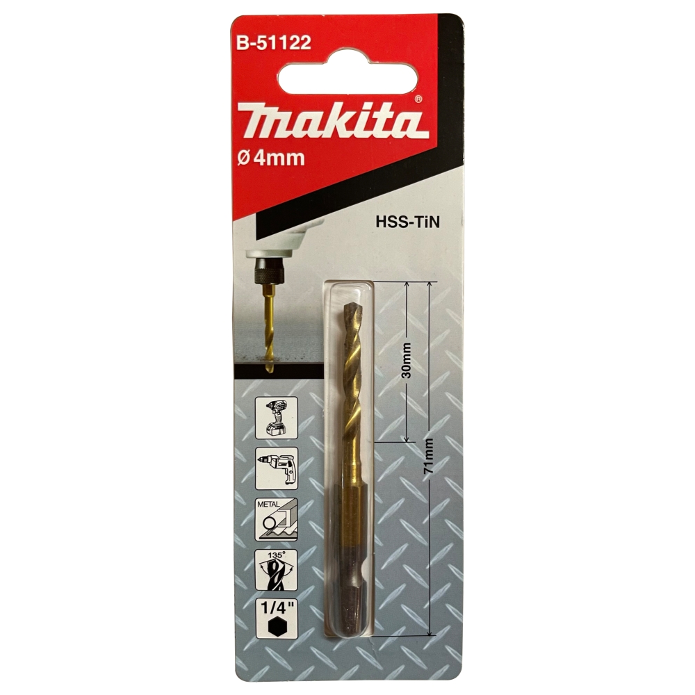 B-51122 ดอกสว่านอิมแพค HSS-TIN 4.0x71 mm NZ