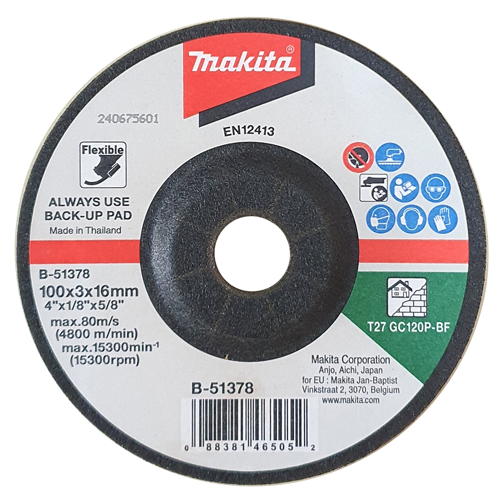 B-51378 ใบเจียร์กระจก MAKITA 4" 100x3x16mm GC120P