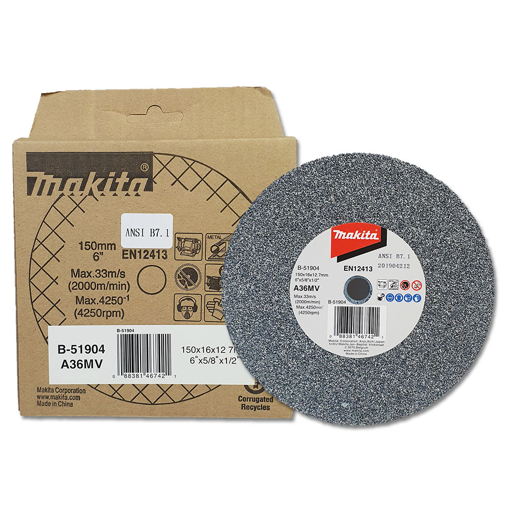 B-51904 หินเทา MAKITA 6" 150x16x12.7mm A36M