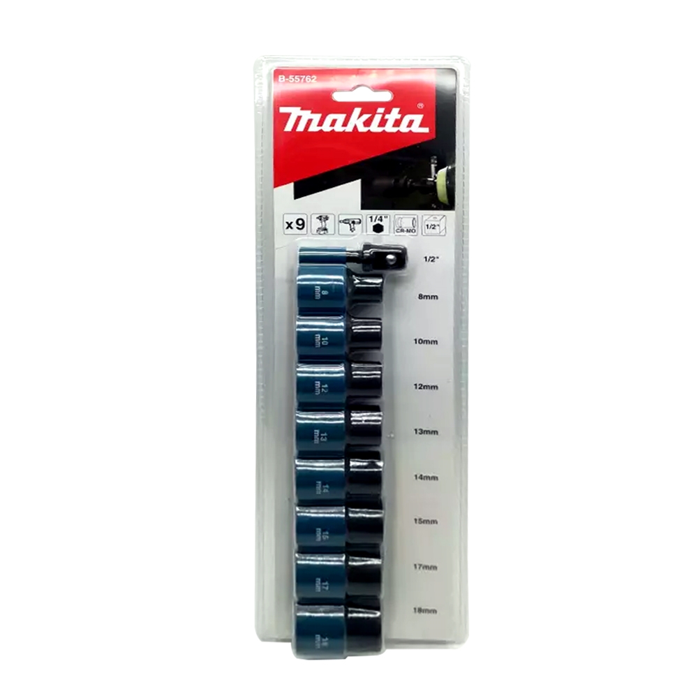 B-55762 ชุดลูกบล็อกพร้อม Adapter 9 ชิ้น NZ