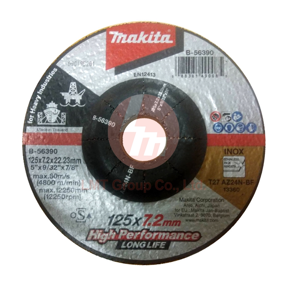 B-56390 Grinding Wheel for Heavy Industries 125x7.2x22.23 AZ24N (ญ100/ล25) Blue