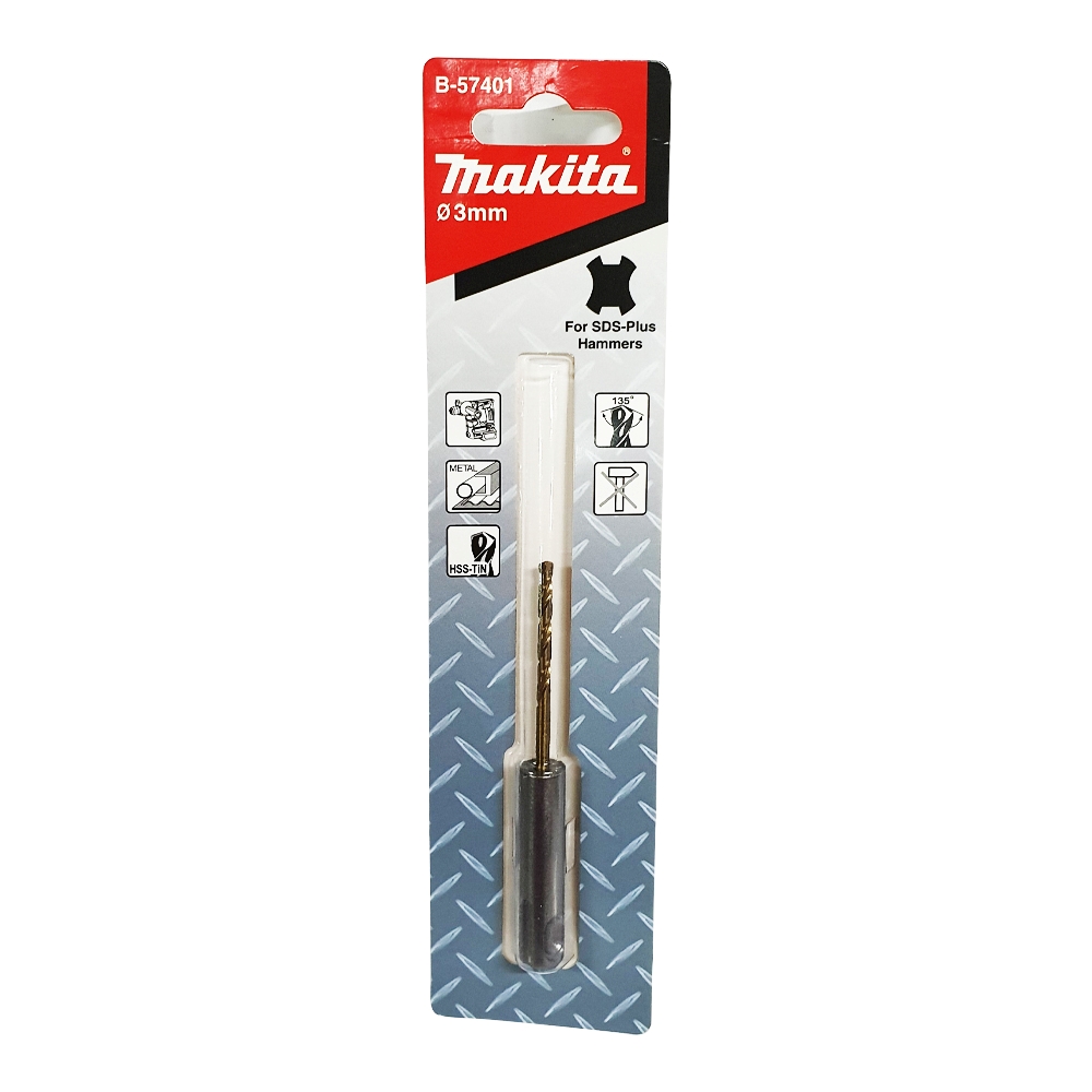 B-57401 ดอกสว่านเจาะเหล็ก SDS-Plus HSS-TIN MD Bit 3 x 90 mm+D161D120:D237