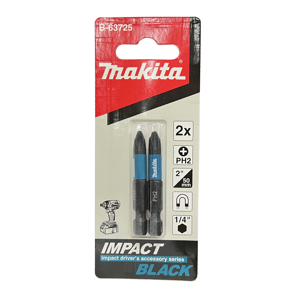 B-63725 ดอกไขควง E-Form Impact Black PH2 1/4"x50 mm MZ