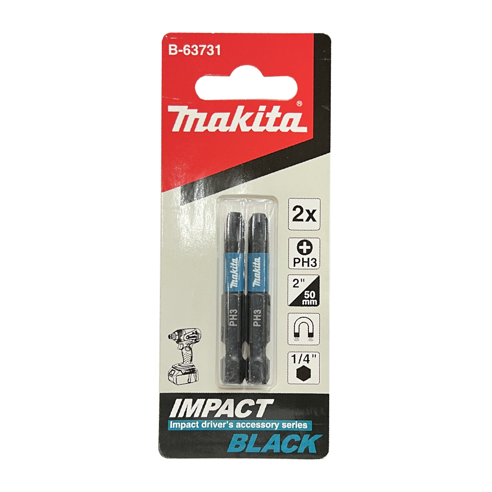 B-63731 ดอกไขควง E-Form Impact Black PH3 1/4"x50 mm MZ