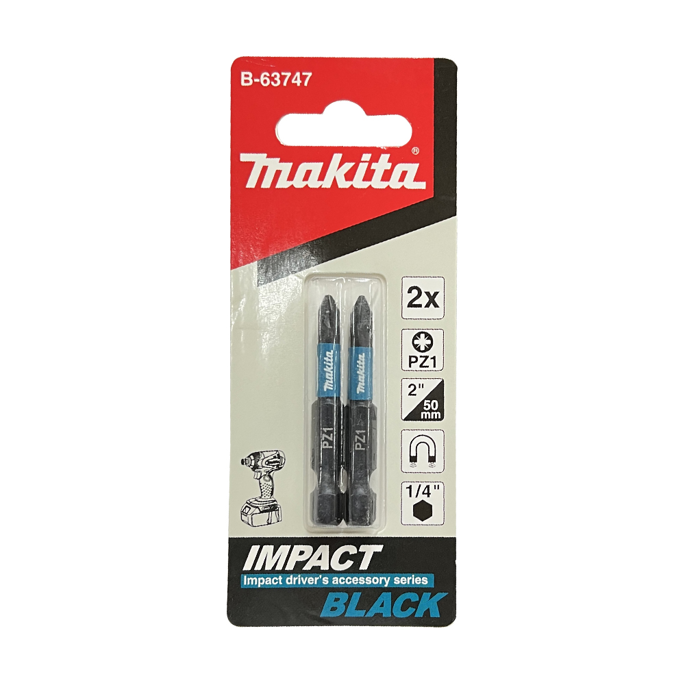 B-63747 ดอกไขควง E-Form Impact Black PZ1 1/4"x50 mm MZ