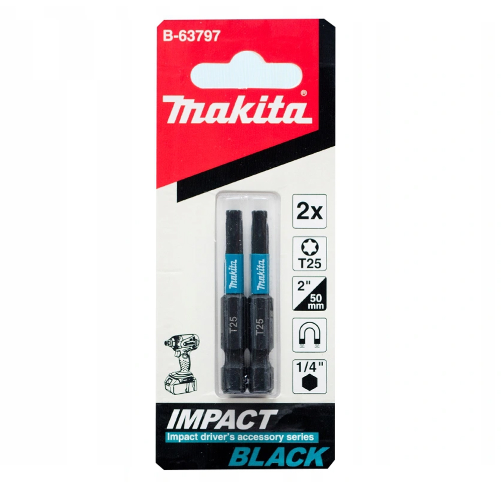 B-63797 ดอกไขควง E-Form Impact Black T25 50 mm MZ