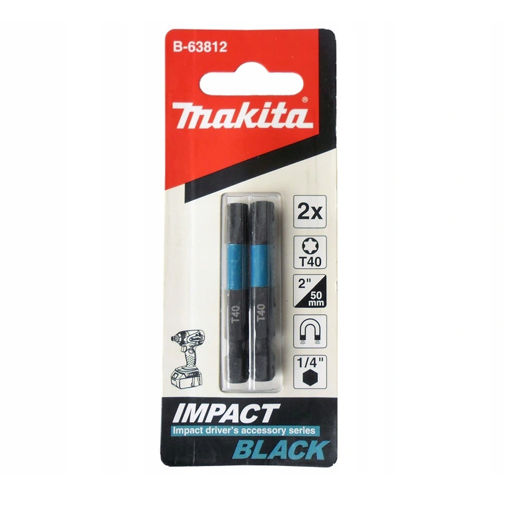 B-63812 ดอกไขควง E-Form Impact Black T40 50 mm MZ