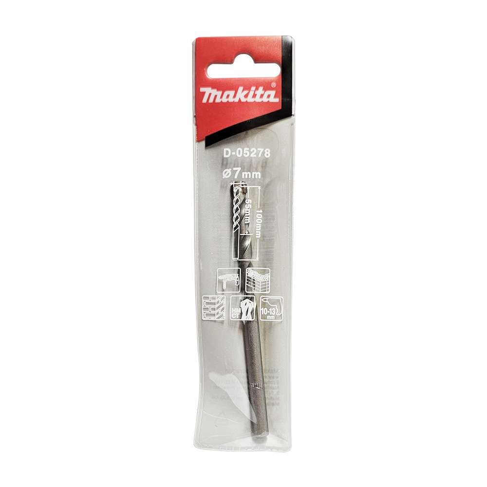 D-05278 TCT Masonry Drill Bit Straight Shank 7x100x55mm