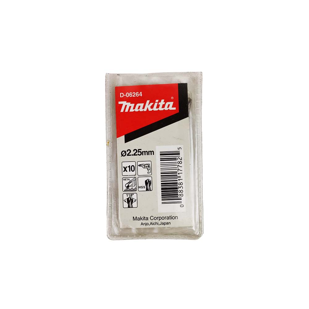 D-06264 ดอกสว่านเจาะเหล็ก HSS-G (สีเงิน) ขนาด 2.25x53มม.