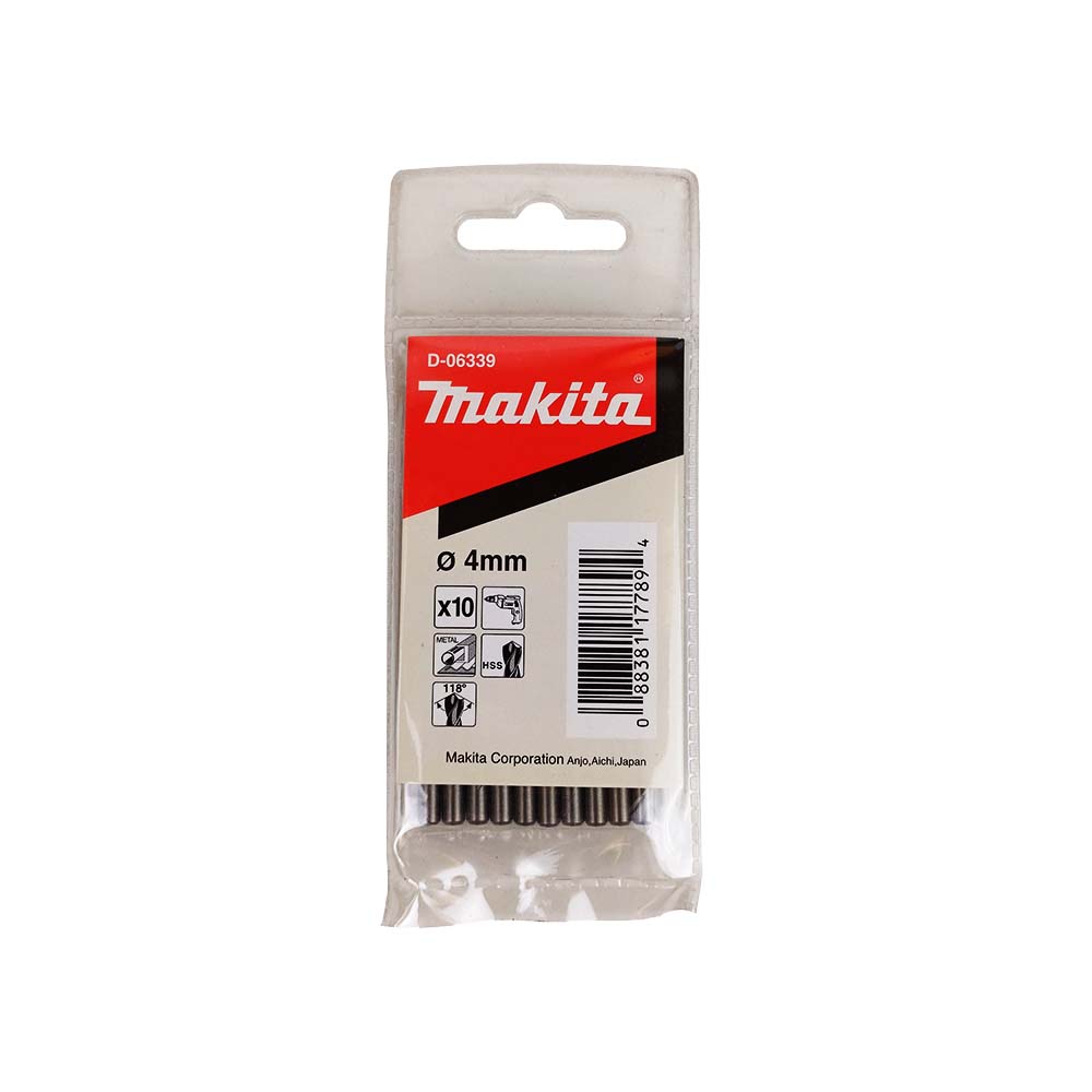 D-06339 ดอกสว่านเจาะเหล็ก HSS-G (สีเงิน) ขนาด 4.00x75มม.