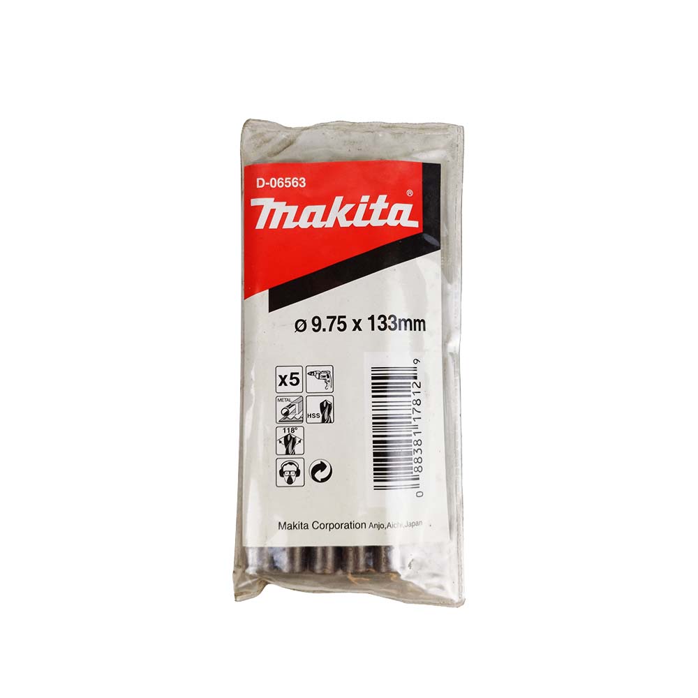 D-06563 ดอกสว่านเจาะเหล็ก HSS-G (สีเงิน) ขนาด 9.75x133มม.