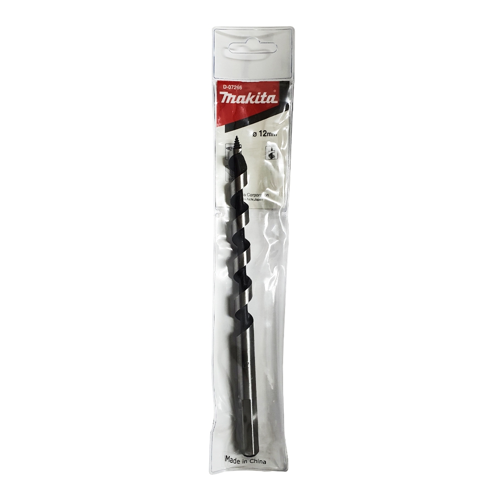D-07266 ดอกเจาะไม้ Single Spur Auger 12x200 mm ก้านกลม