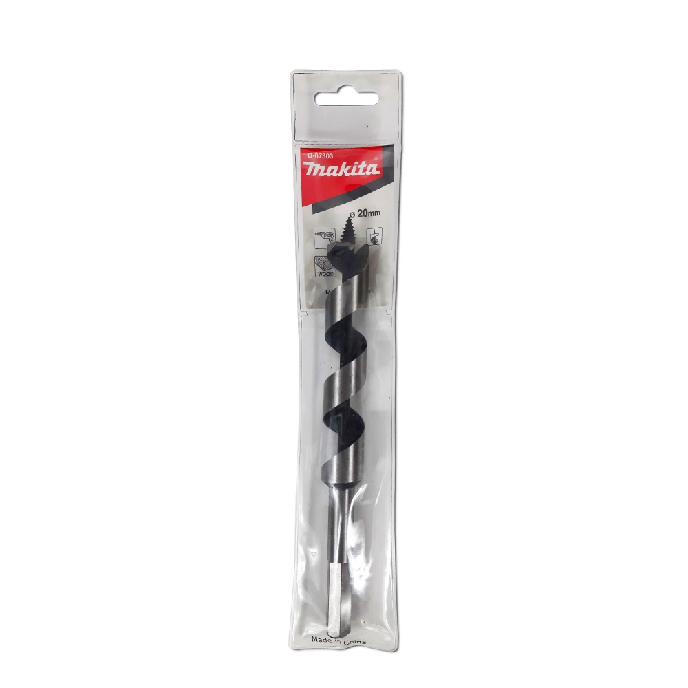 D-07303 ดอกเจาะไม้ Single Spur Auger 20x200 mm ก้านกลม