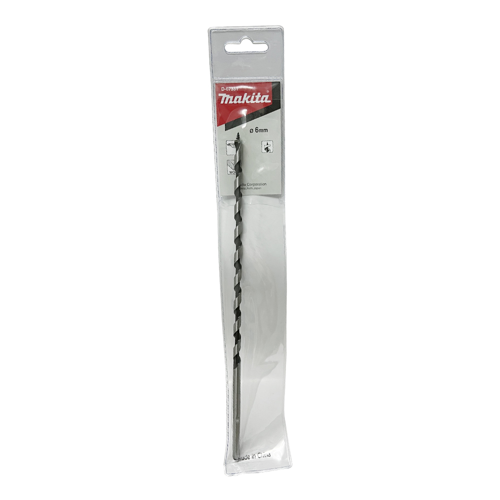 D-07331 ดอกเจาะไม้ Single Spur Auger 6x250 mm ก้านกลม
