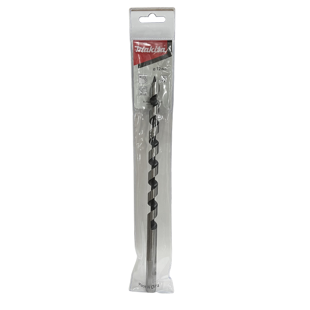 D-07369 ดอกเจาะไม้ Single Spur Auger 12x250 mm ก้านกลม
