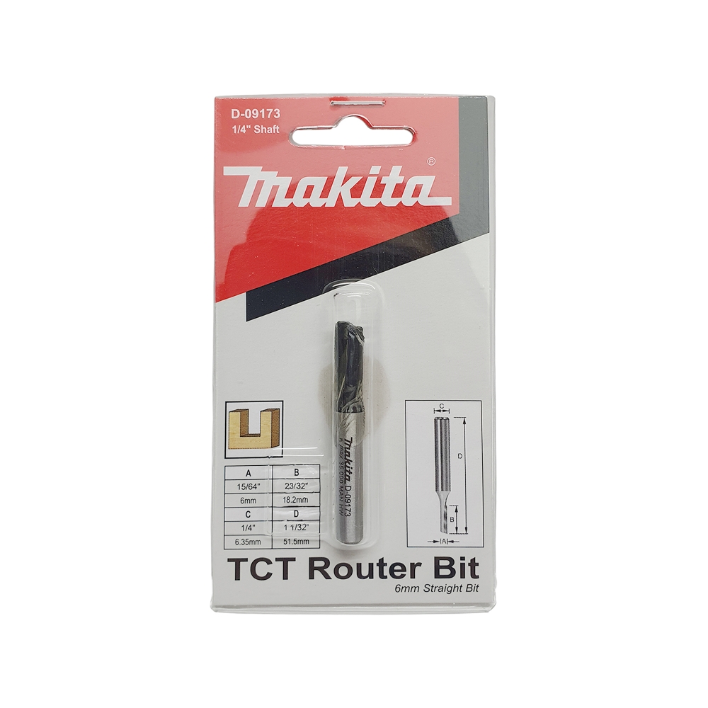 D-09173 ดอกเร้าเตอร์ Straight Bit ขนาด 1/4นิ้ว 6x50x18มิลลิเมตร