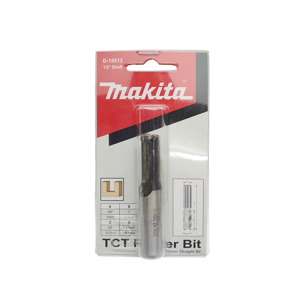 D-15512 ดอกเร้าเตอร์ Straight Bit ขนาด 1/4นิ้ว 10x60x25มิลลิเมตร