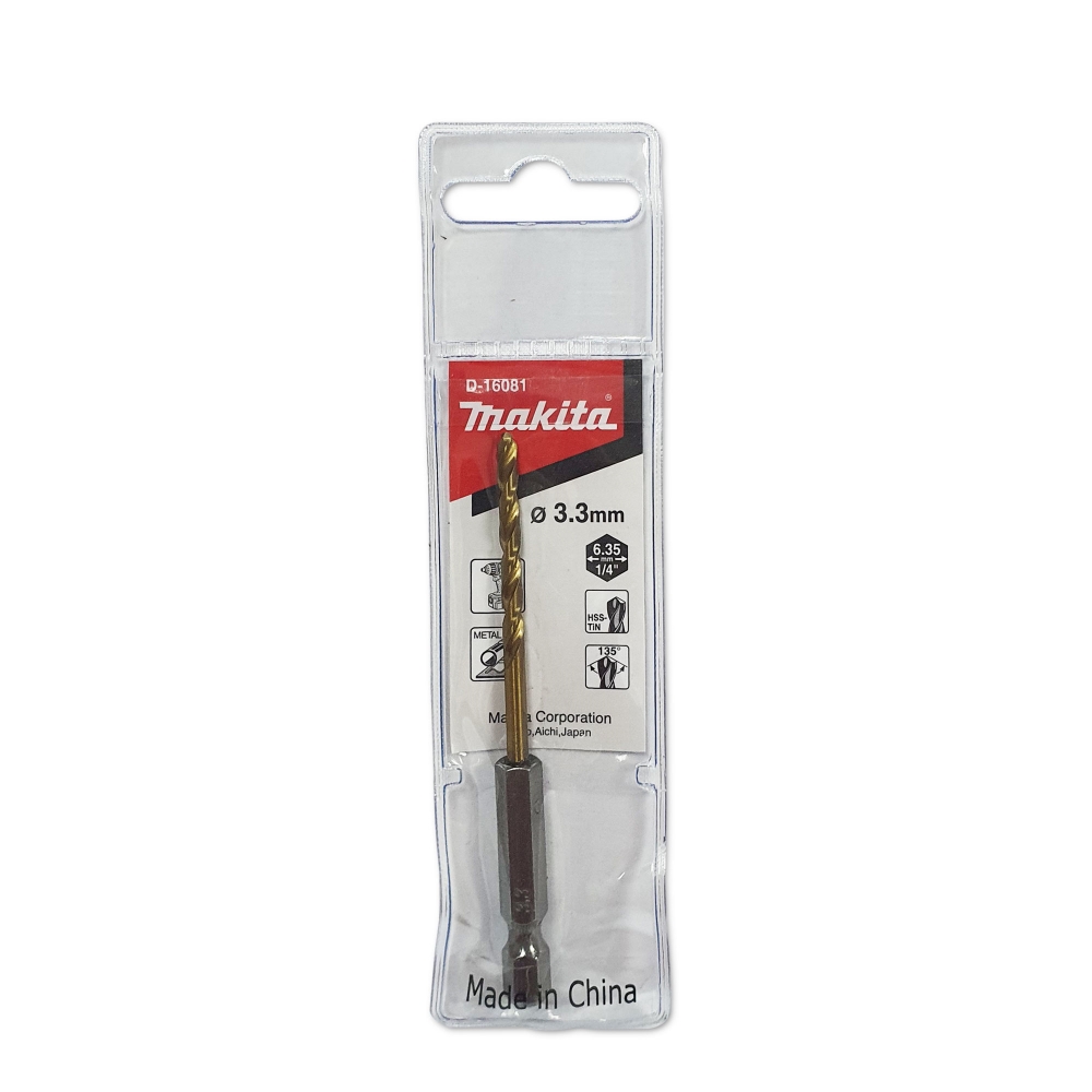 D-16081 ดอกเจาะเหล็ก HSS TiN 3.3x85mm MZ