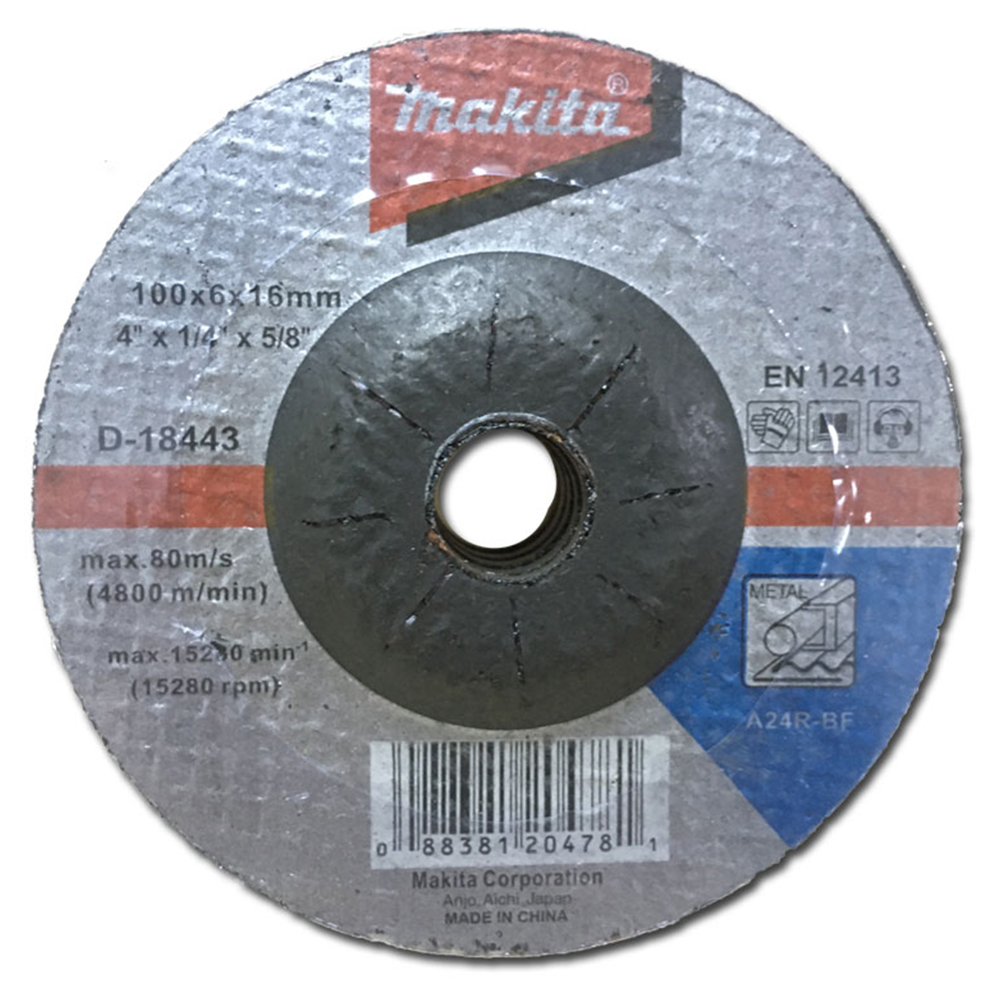 D-18443 ใบเจียร์เหล็ก MAKITA 4" 100x6x16mm A24R