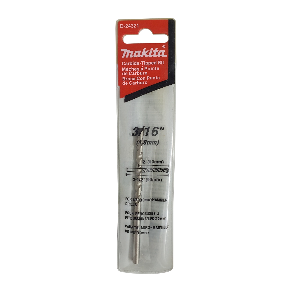 D-24321 ดอกเจาะปูนก้านกลม TCT 3/16"x3-1/2"
