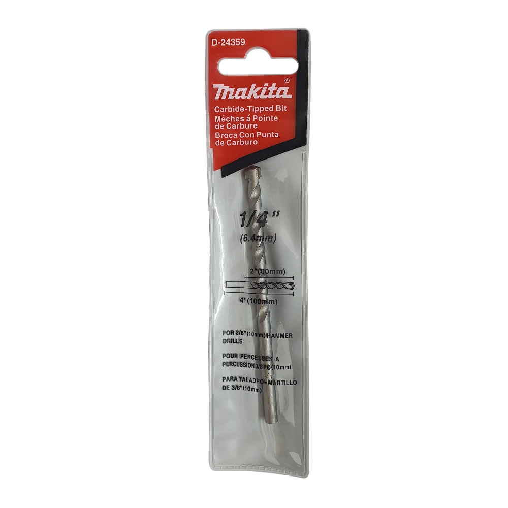 D-24359 ดอกเจาะปูนก้านกลม TCT 1/4"x4"