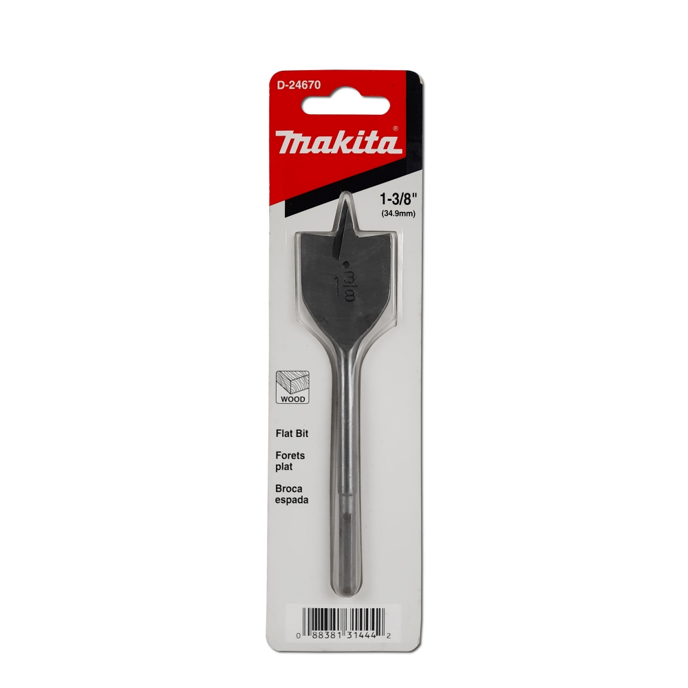 D-24670 ดอกเจาะไม้ใบพาย 1-3/8"x6-1/2" (34.9mm) ก้านกลม