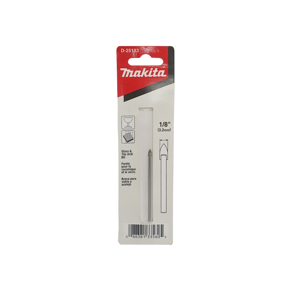 D-25183 ดอกเจาะกระจกก้านกลม 1/8"x2-1/2"